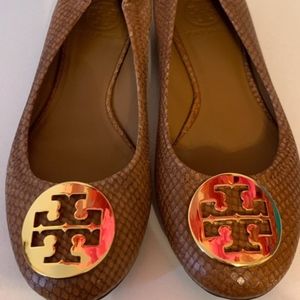 Tory Burch Reva Snake Print Ballet Flats